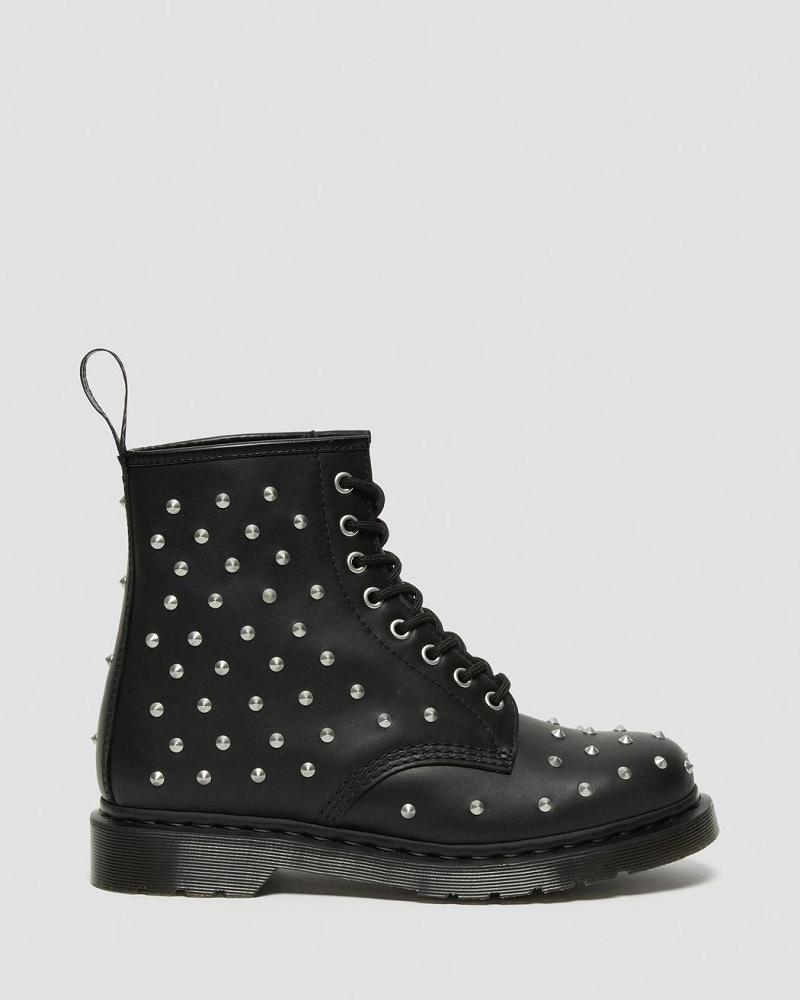 Dr Martens 1460 Stud Wanama Leren Veterlaarzen Heren Zwart | NL 273MQZ